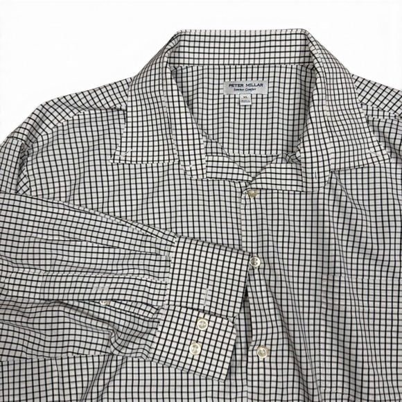 Peter Millar Other - Peter Millar Summer Comfort Mens XL Black White Micro Check Performance Shirt